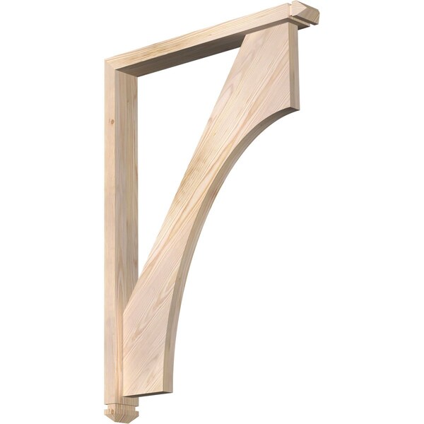 Ekena Millwork Westlake Arts and Crafts Smooth Bracket w/ Offset Brace, Douglas Fir, 3 1/2"W x 26"D x 38"H BKT0402X26X38WTL03SDF - main